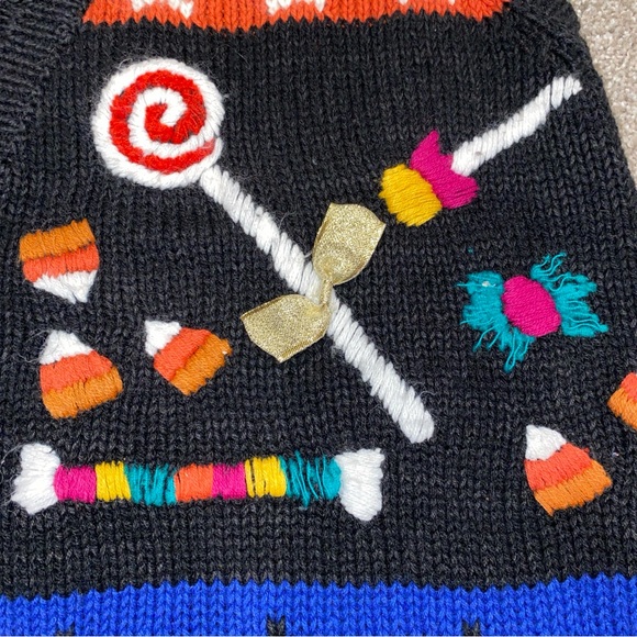 Vintage Spice Of Life Halloween Vest Woman's L Black Cat Candy Pumpkin - Picture 7 of 10